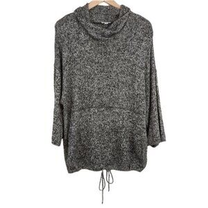 J. Jill blue purejill kimono sleeve cowl neck knit hoodie sweater extra small